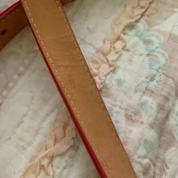 READ DESCR Louis Vuitton Red Monogram Belt w/ Dust Bag Size 36 USED WORN OUT! - Picture 10 of 11